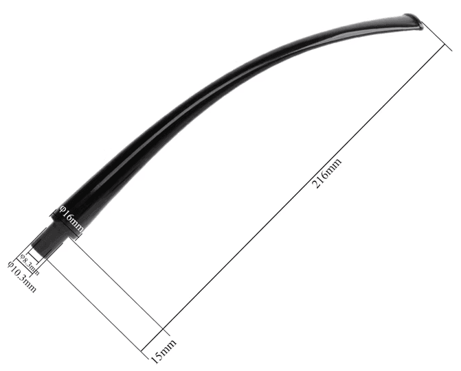 Akrylmunstycke för Tobakspipa – 21 cm, Passar 9 mm Filter - Pipe-Shop.se