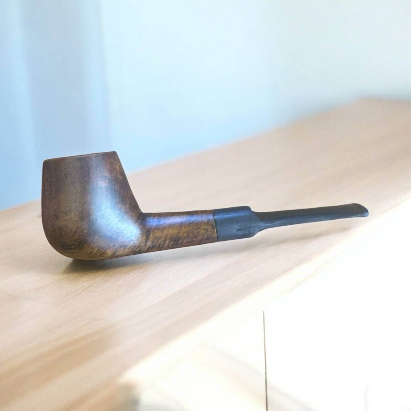 Brandy Träpipa – Walnut Brown Matte | Rak Tobakspipa i Klassisk Design - Pipe-Shop.se