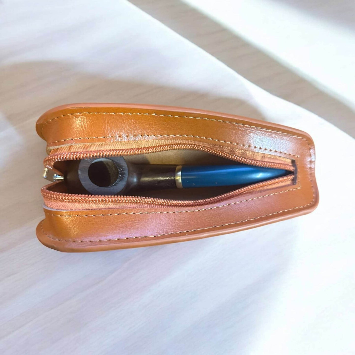 Exklusiv Pipväska i Äkta Läder – Skydda Din Pipa Med Stil (Brun & Svart) - Pipe-Shop.se