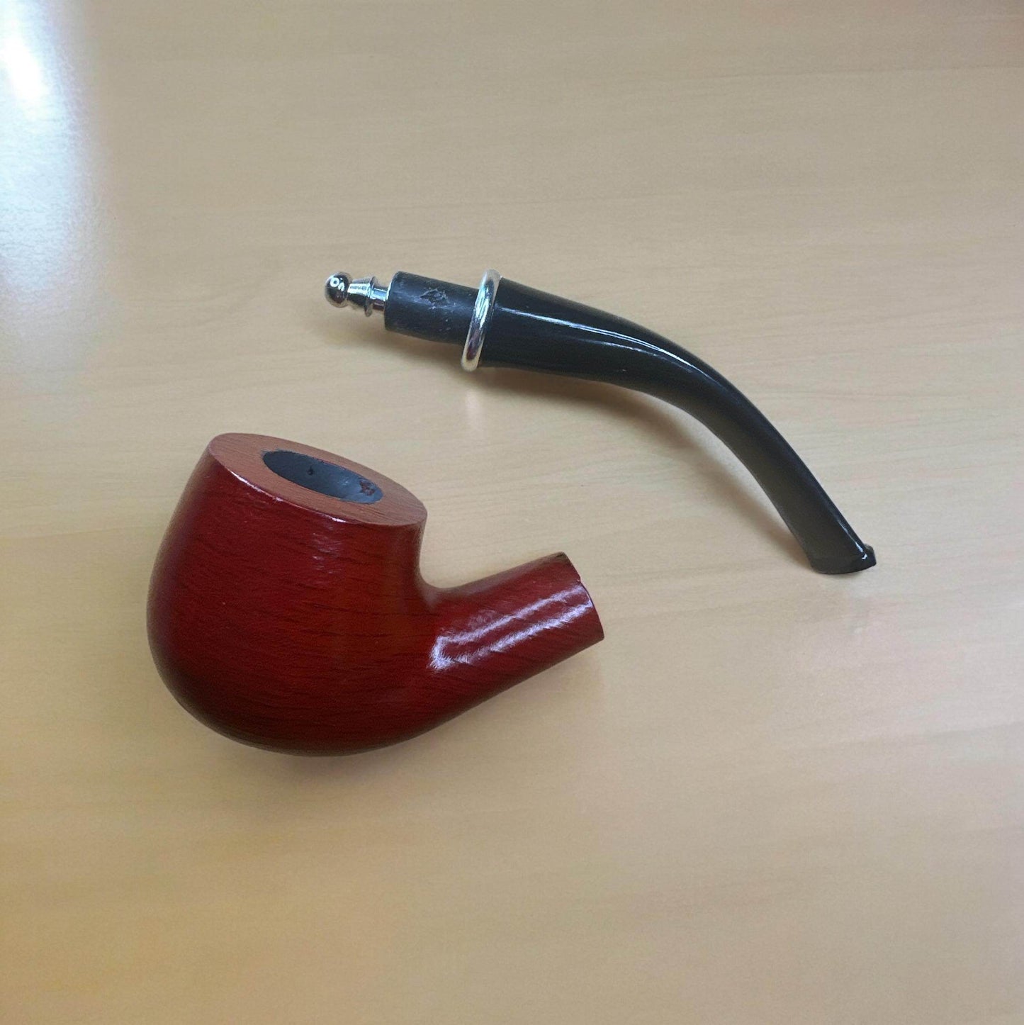 Handgjord Nybörjarpipa i Ebenholts med Kylpinne – Perfekt Start för Din Pipresa - Pipe-Shop.se