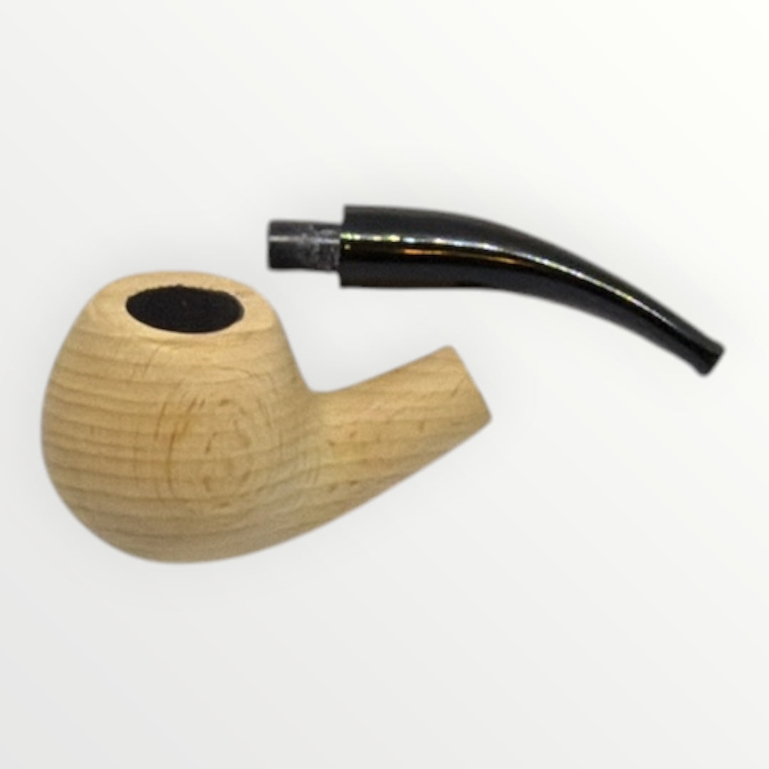 Pipa Naturell – Obehandlad Träpipa i Modell Bent Apple (150mm)