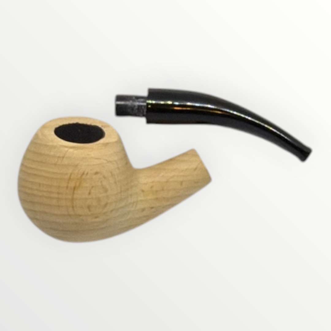 Pipa Naturell – Obehandlad Träpipa i Modell Bent Apple (150mm)
