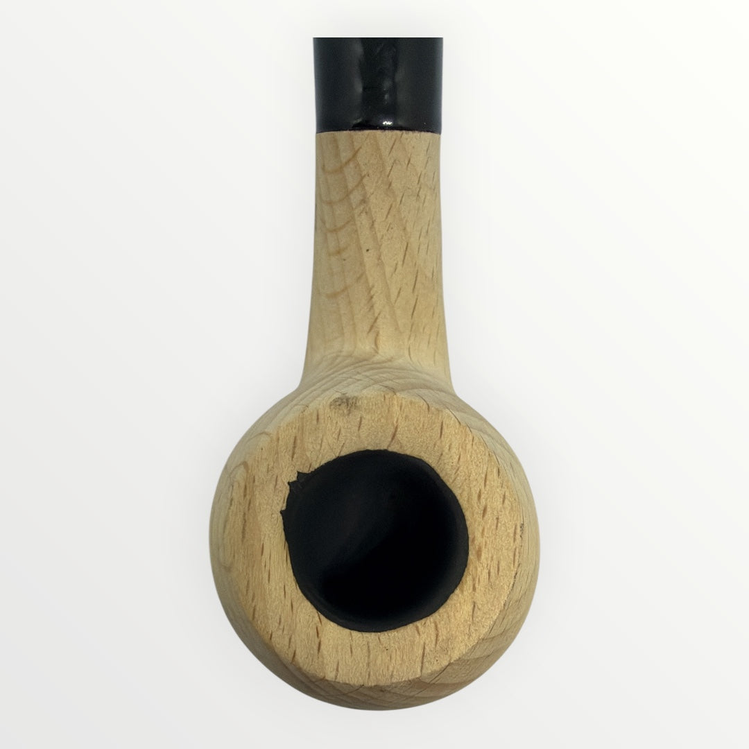 Pipa Naturell – Obehandlad Träpipa i Modell Kvartsböjd Apple (157mm)