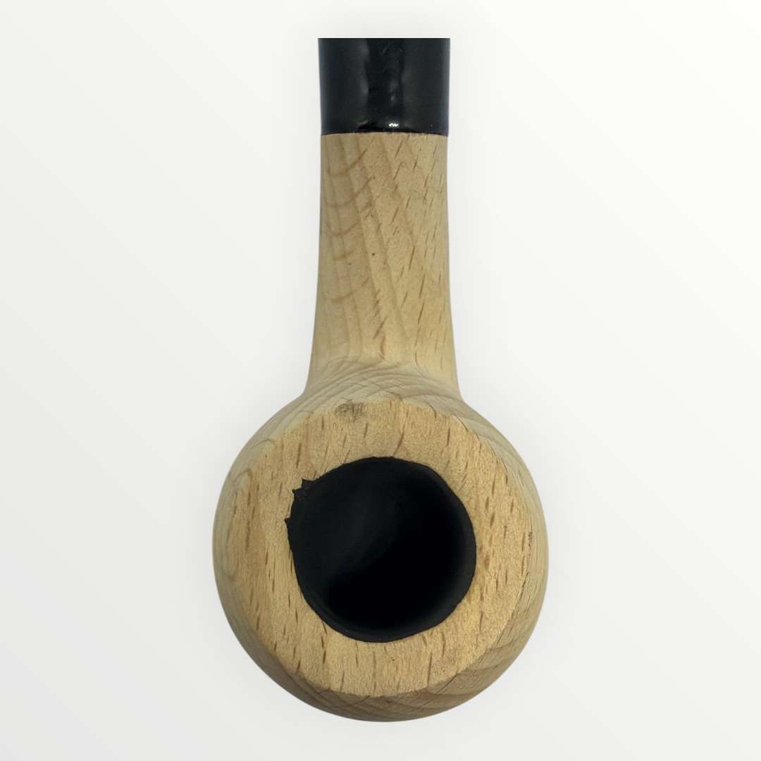 Pipa Naturell – Obehandlad Träpipa i Modell Kvartsböjd Apple (157mm)