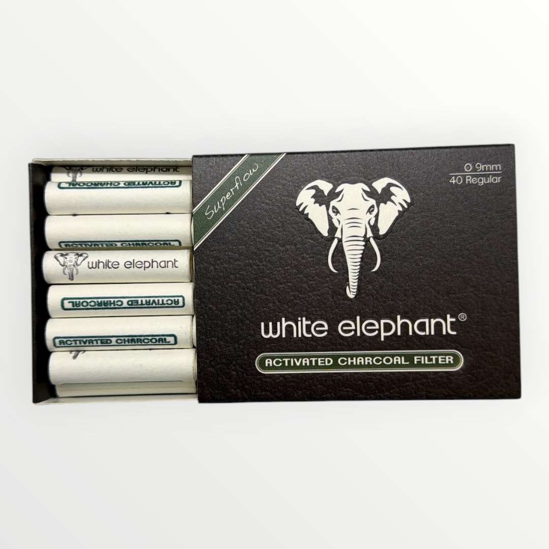 White Elephant 9mm Aktivt Kolfilter (40-pack)
