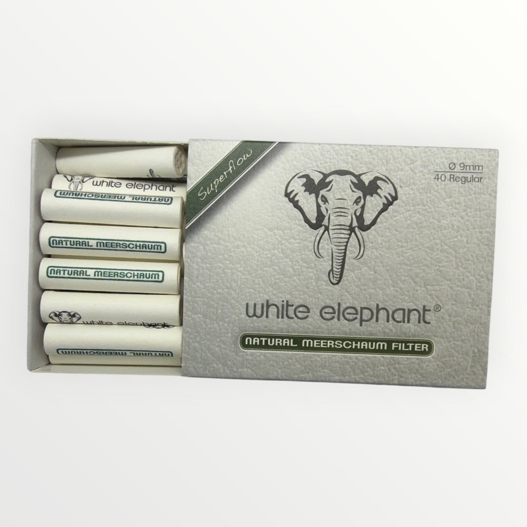 White Elephant Meerschaum Pipfilter 9mm (40-pack)