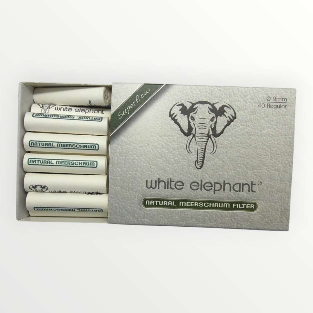 White Elephant Meerschaum Pipfilter 9mm (40-pack)