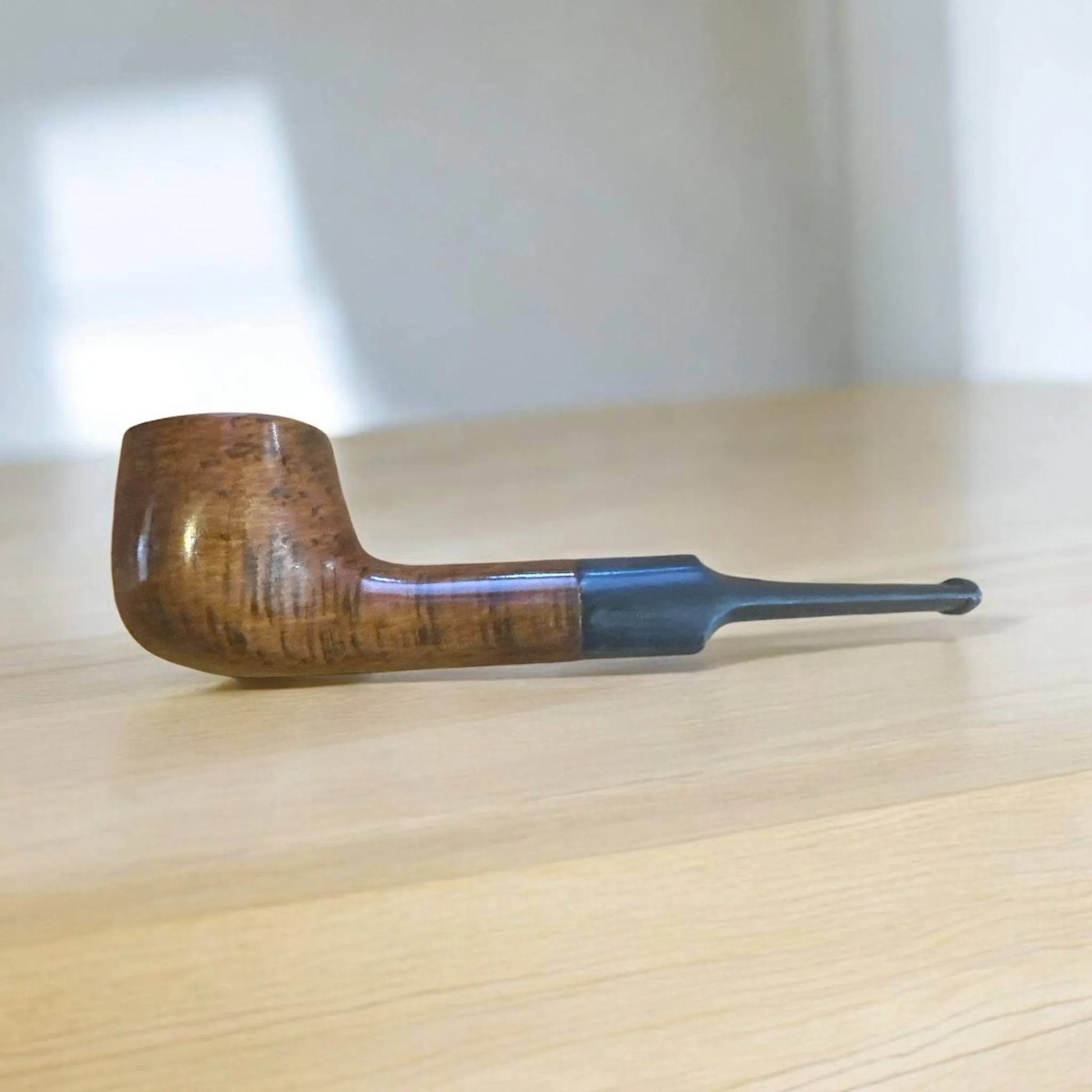Billiard Träpipa – Walnut Brown Polished | Klassisk Rak Tobakspipa
