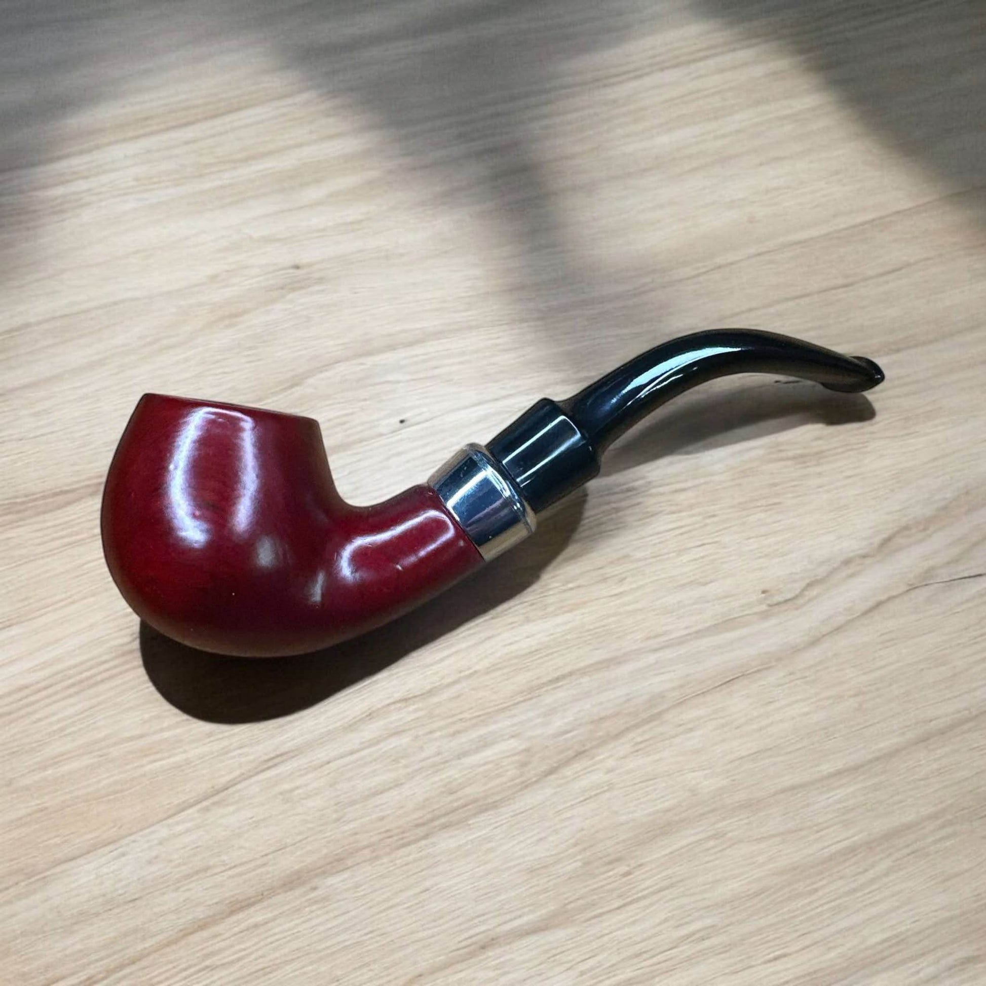 Ebenholts Träpipa med Kylpinne – 15 cm Lång, 17 mm Koppstorlek - Pipe-Shop.se