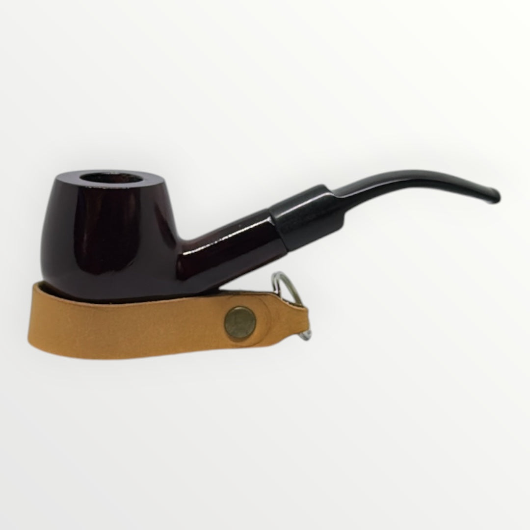 Pipa Betsad – Klassisk Träpipa i Mörkrödbrun Bent Billiard (141mm)