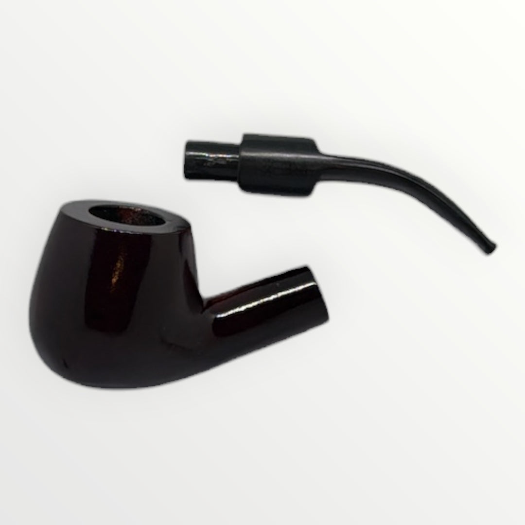 Pipa Betsad – Klassisk Träpipa i Mörkrödbrun Bent Billiard (141mm)