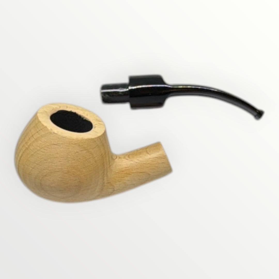 Pipa Naturell – Obehandlad Träpipa i Modell Bent Apple (136mm)