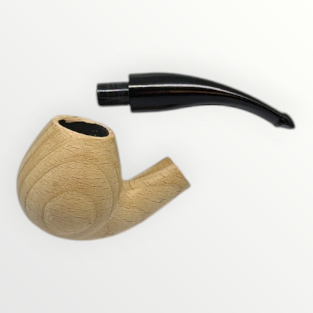 Pipa Naturell – Obehandlad Träpipa i Modell Bent Apple (138mm)