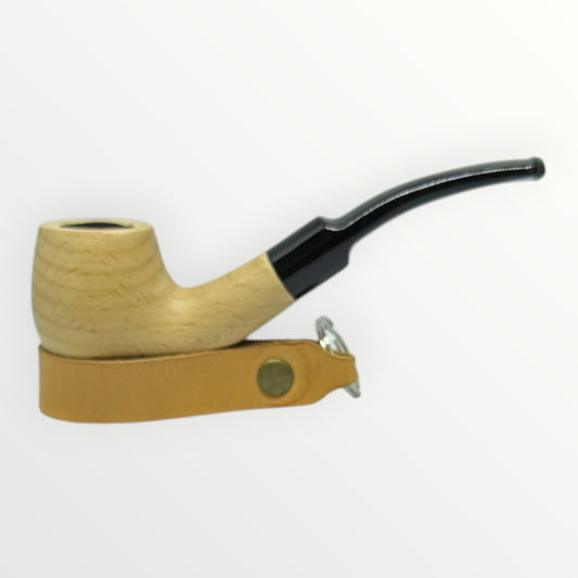 Pipa Naturell – Obehandlad Träpipa i Modell Bent Brandy (137mm)