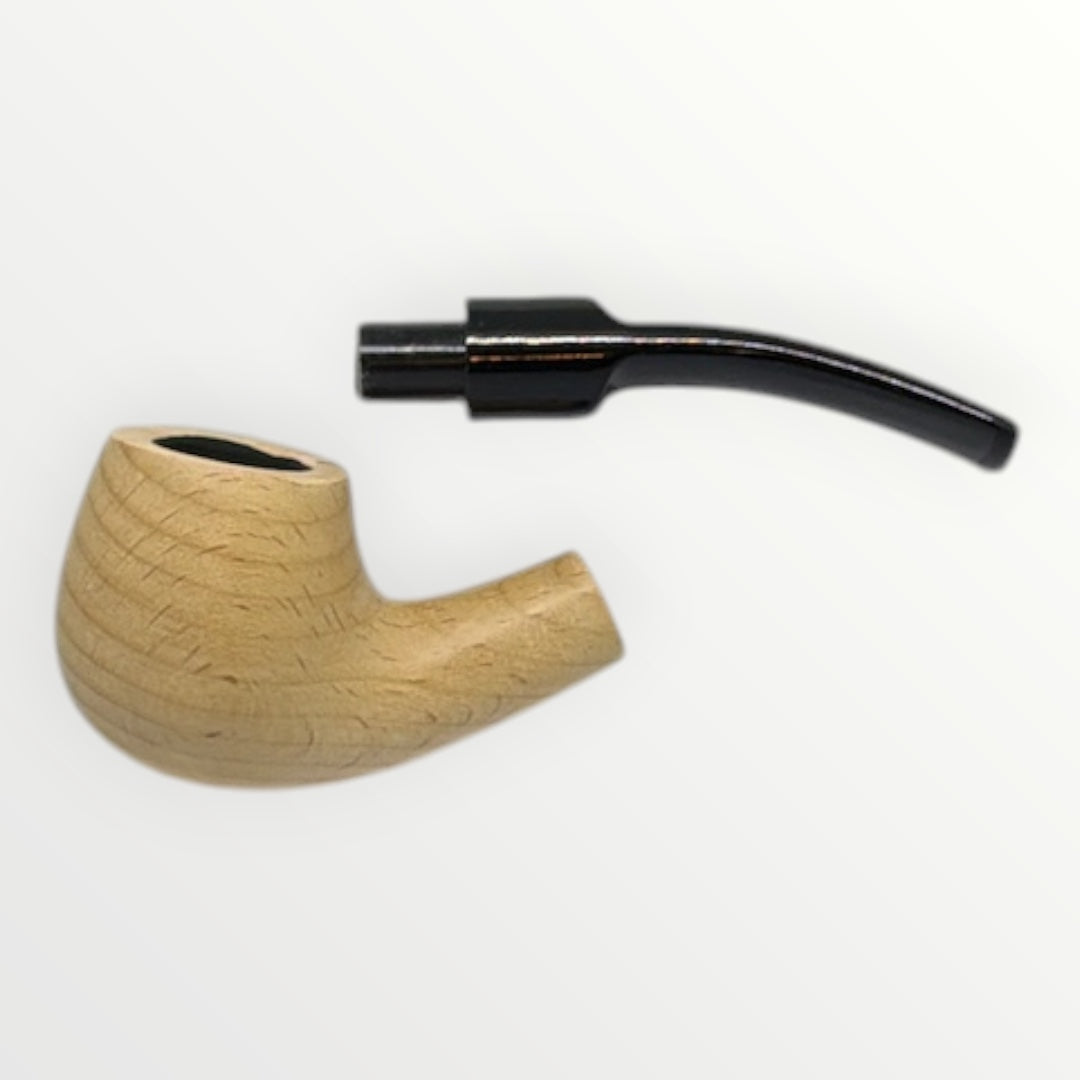Pipa Naturell – Obehandlad Träpipa i Modell Bent Brandy (137mm)