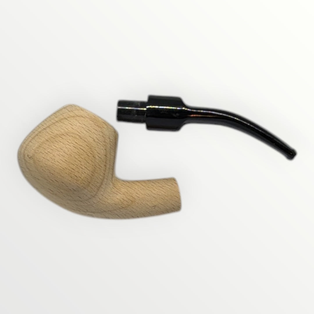 Pipa Naturell – Obehandlad Träpipa i Modell Bent Brandy (137mm)