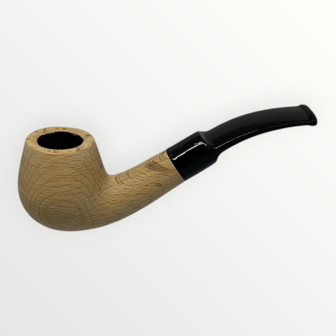 Pipa Naturell – Obehandlad Träpipa i Modell Bent Pot (132mm)