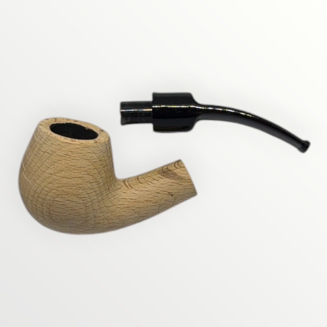 Pipa Naturell – Obehandlad Träpipa i Modell Bent Pot (132mm)