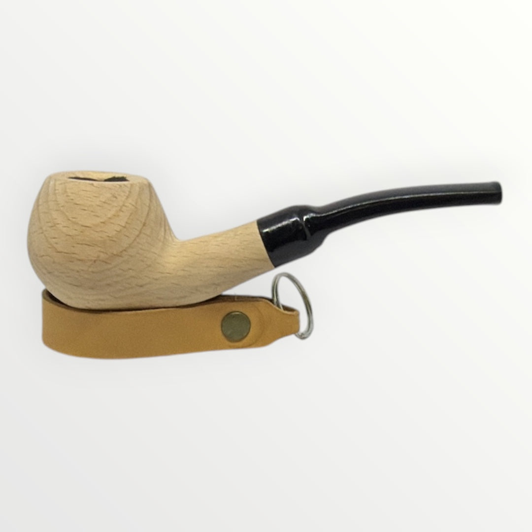 Pipa Naturell – Obehandlad Träpipa i Modell Kvartsböjd Apple (157mm)