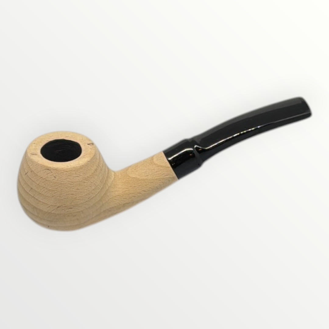 Pipa Naturell – Obehandlad Träpipa i Modell Kvartsböjd Apple (157mm)