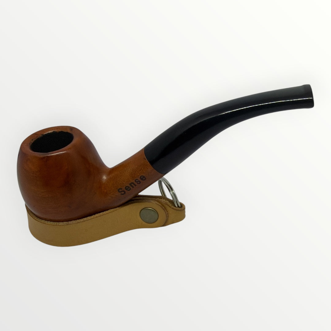 Sense Bent Apple – Kvartsböjd Träpipa med Presentbox & Tygpåse
