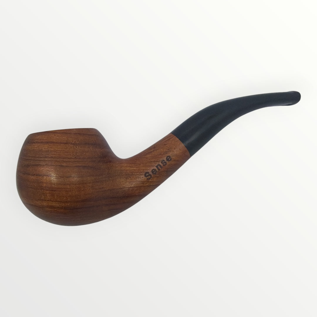 Sense Bent Apple – Kvartsböjd Träpipa med Presentask & Tygpåse