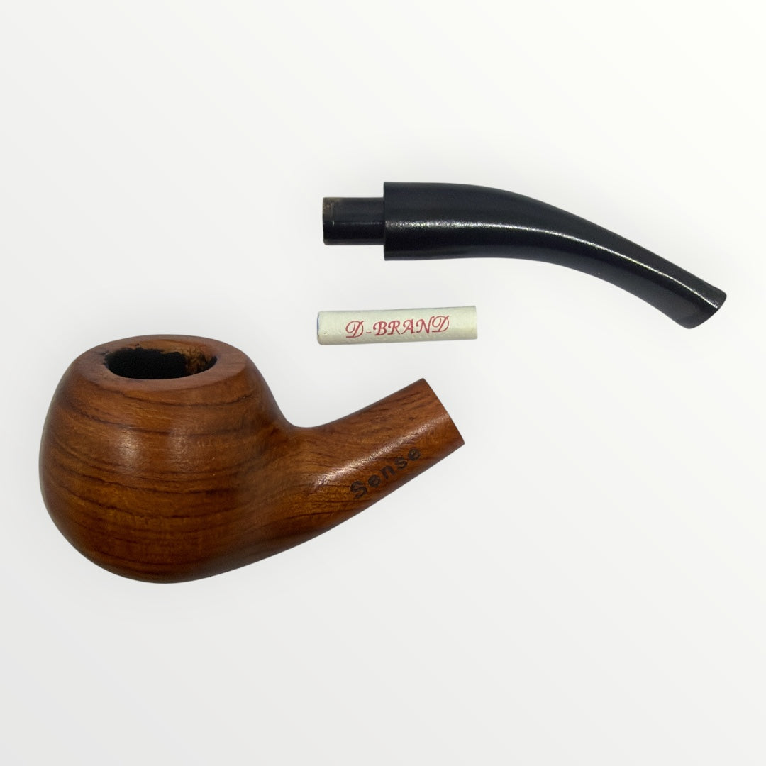 Sense Bent Apple – Kvartsböjd Träpipa med Presentask & Tygpåse