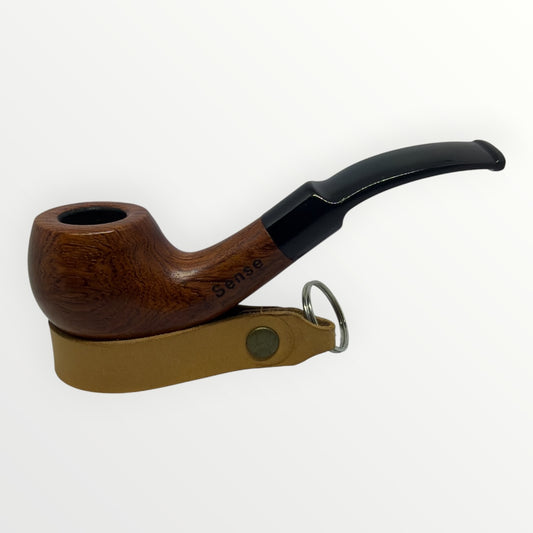 Sense Bent Billiard – Kvartsböjd Träpipa med Presentask & Tygpåse