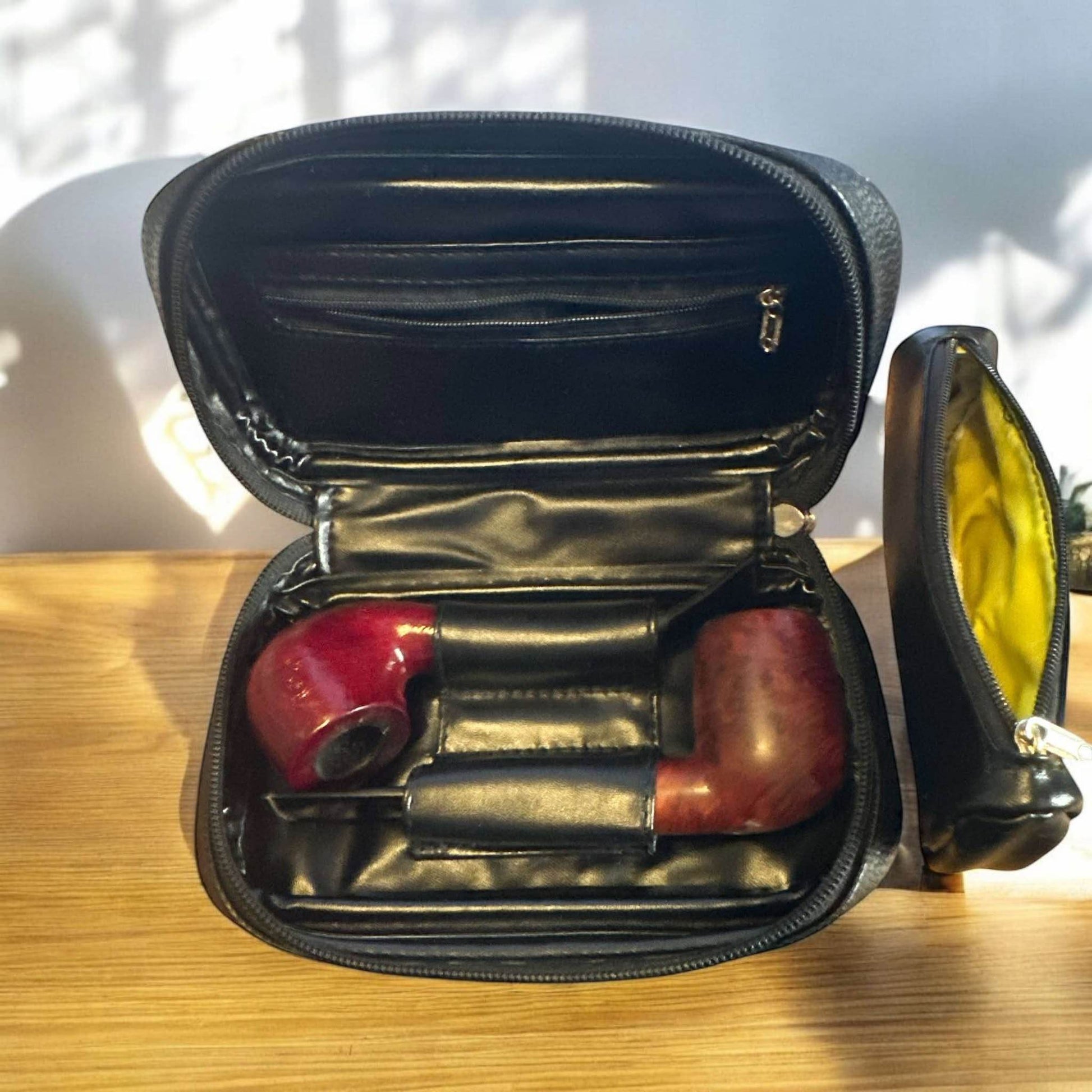 Stilren Läder Väska för Tobakspipa & Tillbehör – Perfekt Förvaring - Pipe-Shop.se