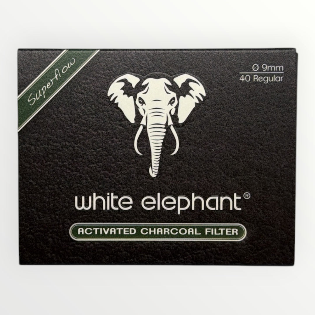 White Elephant 9mm Aktivt Kolfilter (40-pack)